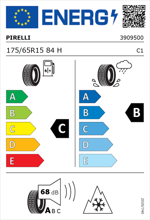 Tyre Label for Pirelli Cinturato All Season SF2 175/65R15 84H